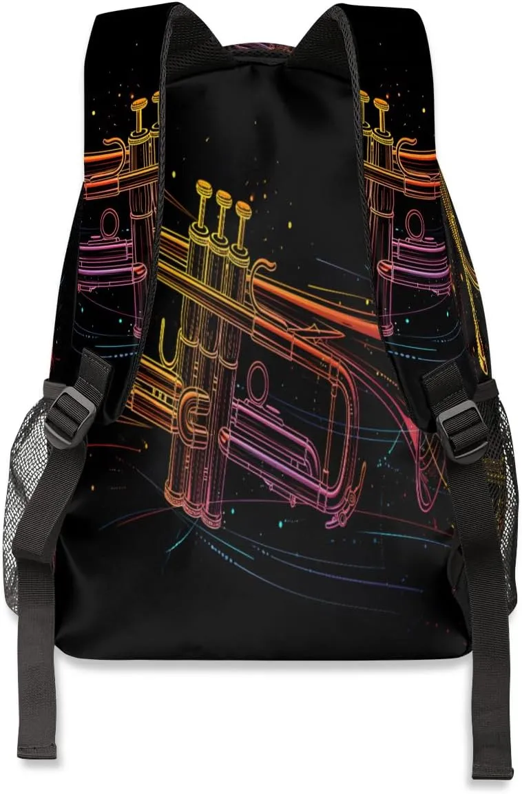 TropicalLife Trumpet 18 Inch Travel Laptop Backpack for Women Men Large Business Travel Rucksack Waterproof Casual Daypack