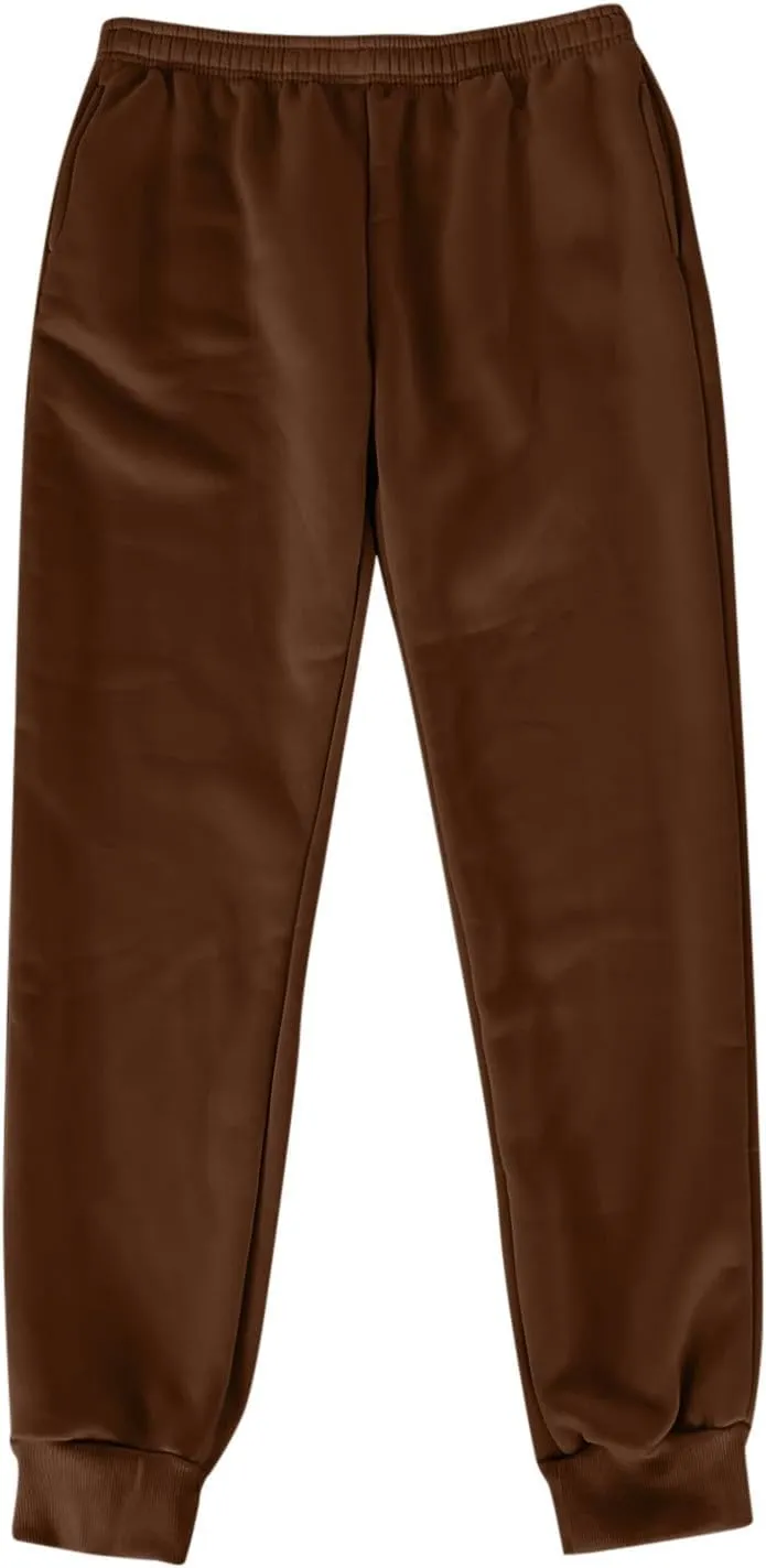 Two-Piece Sweatpants for Women Casual Baggy Stretch High Waisted Jogger Pants Fashionable Solid Straight Leg Pants