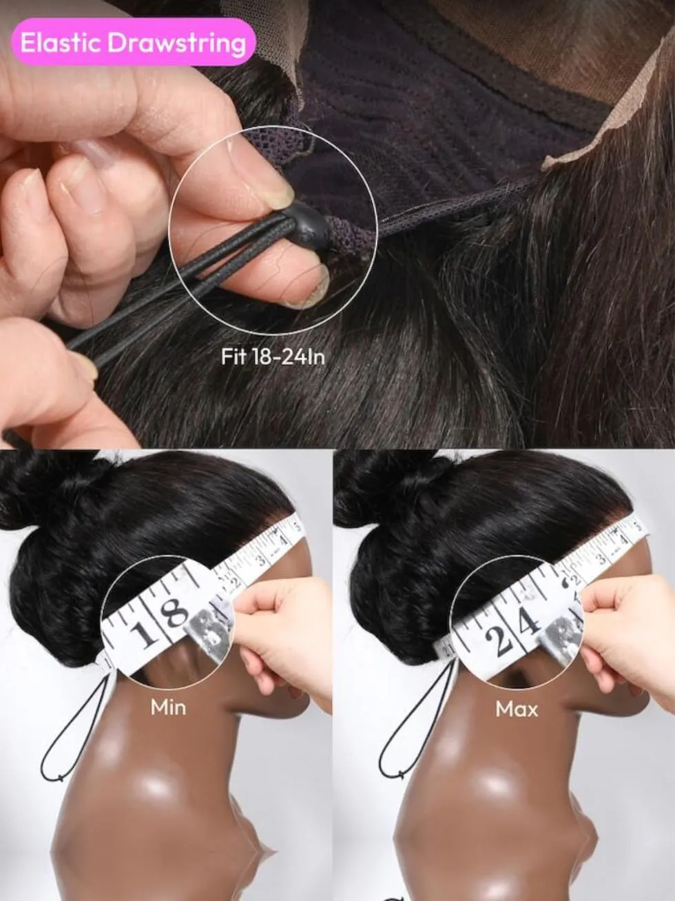 UNICE Bye Bye Knots Light Yaki Straight Glueless Wig Human Hair with Drawstring 7x5 Pre Cut HD Lace Front Wigs Pre Plucked Bleached Knots Pre Everything Put on and Go Wig Natural Hairline 16 inch