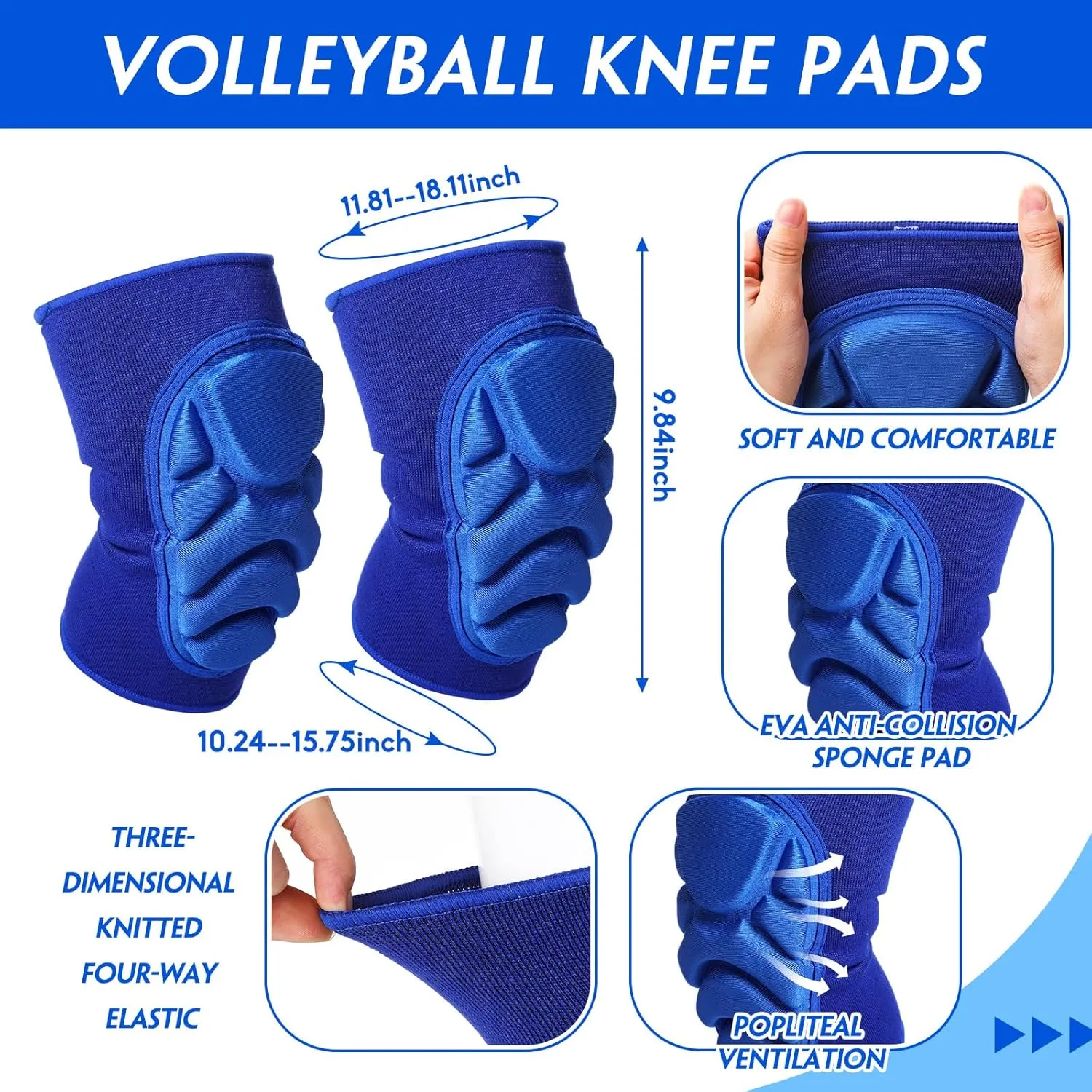Vabean 8 Pcs Volleyball Accessories,Include Volleyball Arm Sleeves Knee Pads Sport Hair Scrunchies Sweat Band Drawstring Bag Cosmetic Bag Wrist Guard Knee Brace