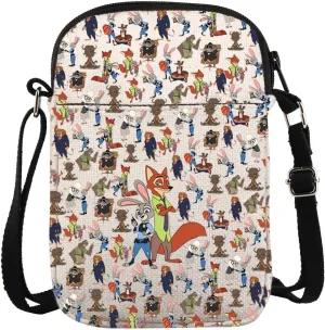 VAMSII Zoon Cartoon Movie Gift Movie Character Fans Gift Judy Hopps Nick Wilde Crossbody Bag