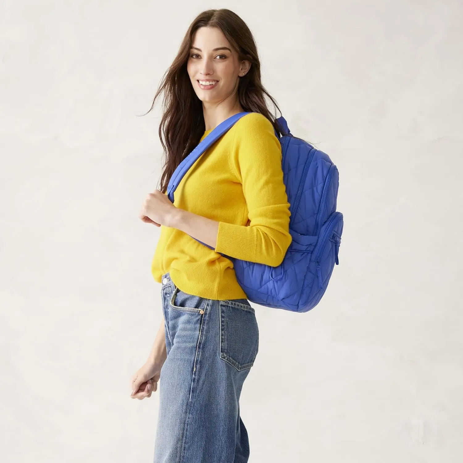 Vera Bradley Featherweight Large Bancroft Backpack, Deep Ultramarine