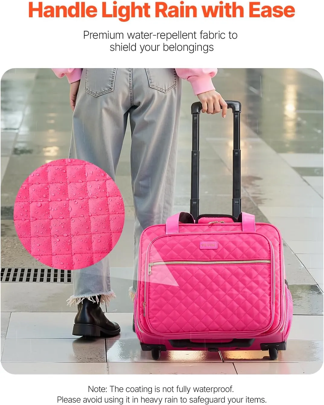 VEVOR Rolling laptop bag,Wheeled Briefcase, Roller Computer Tote Bag, Laptop Case for Work Travel Business Office, Women Men