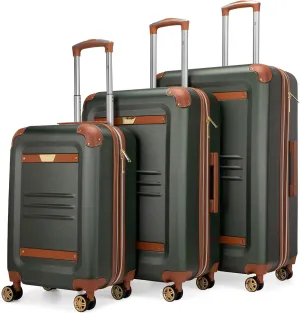 Vintage 3 Piece Expandable Hard Spinner Luggage Set
