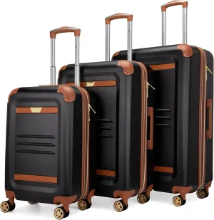 Vintage 3 Piece Expandable Hard Spinner Luggage Set
