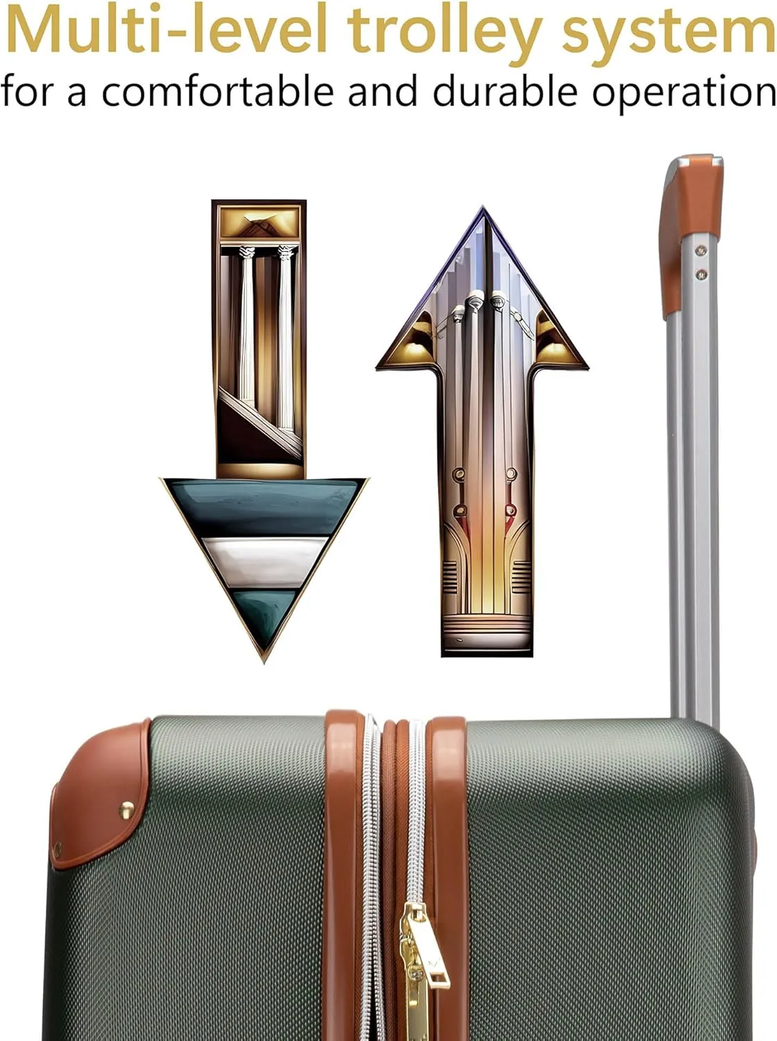 Vintage 3 Piece Expandable Hard Spinner Luggage Set