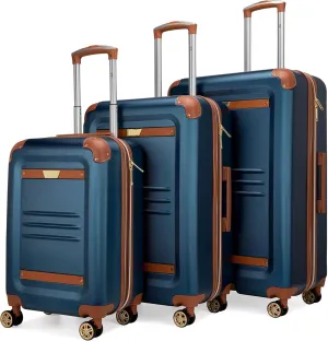 Vintage 3 Piece Expandable Hard Spinner Luggage Set