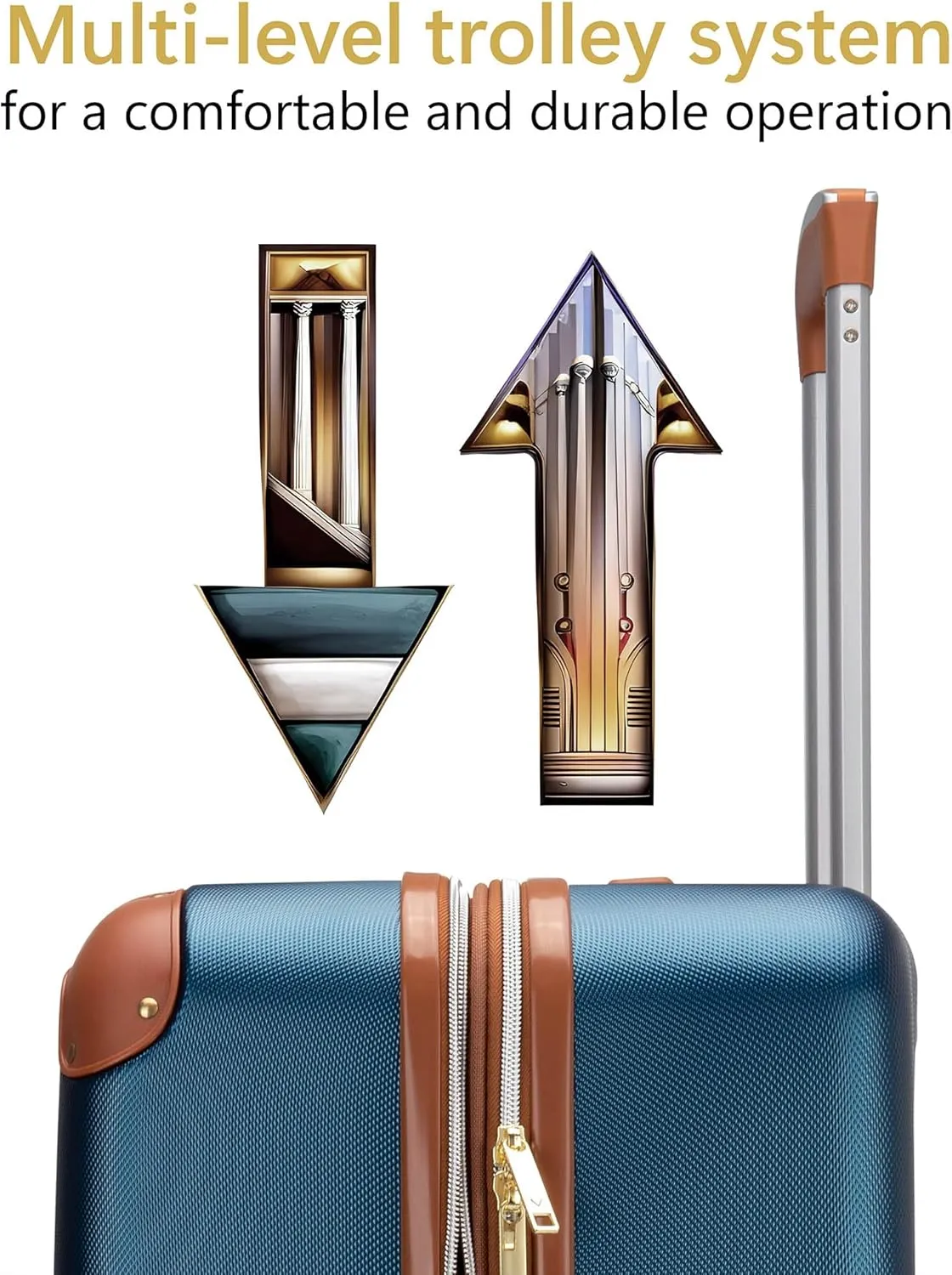 Vintage 3 Piece Expandable Hard Spinner Luggage Set