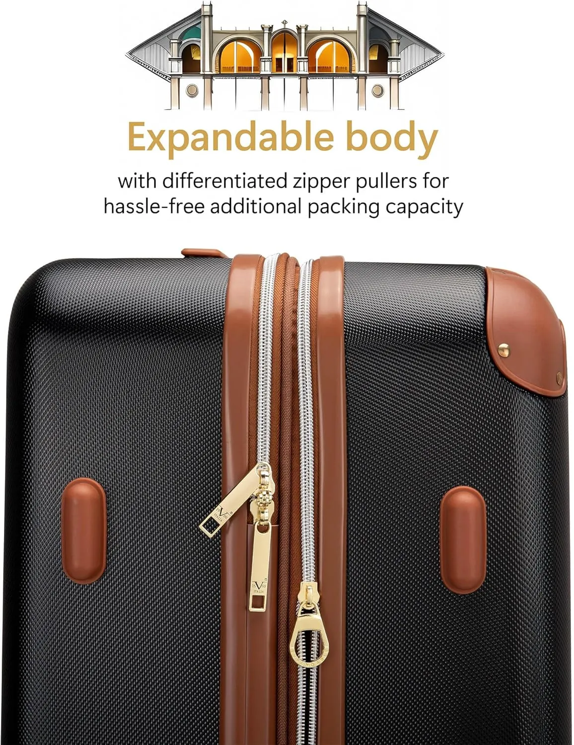 Vintage 3 Piece Expandable Hard Spinner Luggage Set