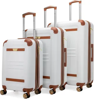 Vintage 3 Piece Expandable Hard Spinner Luggage Set