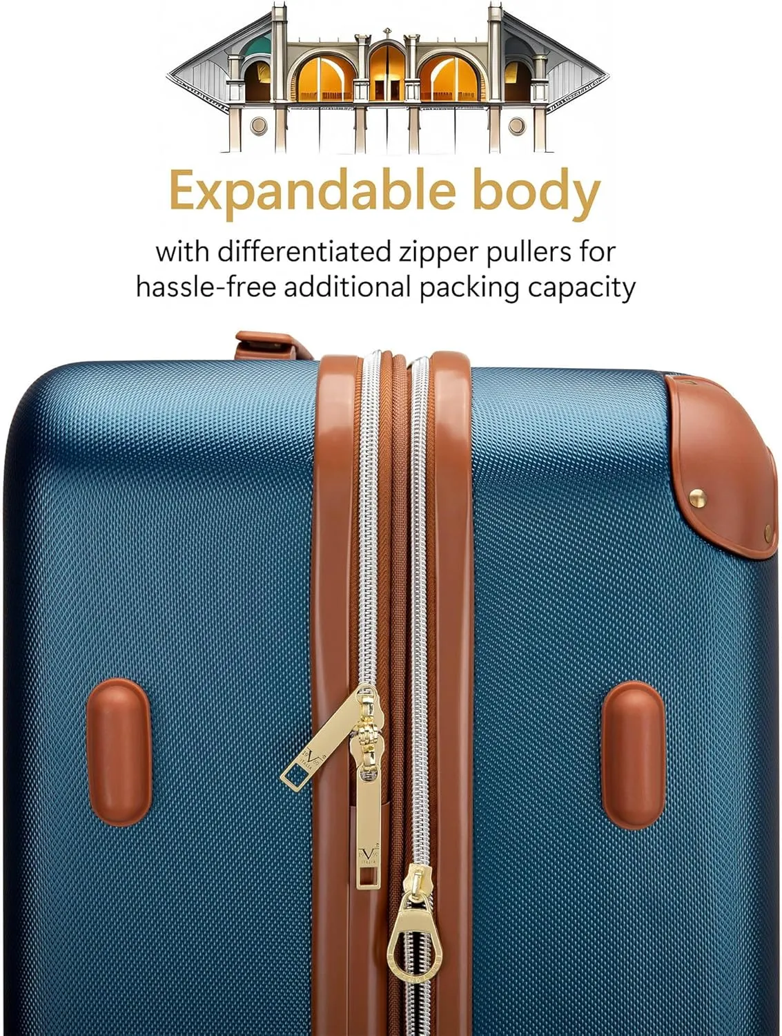 Vintage 3 Piece Expandable Hard Spinner Luggage Set