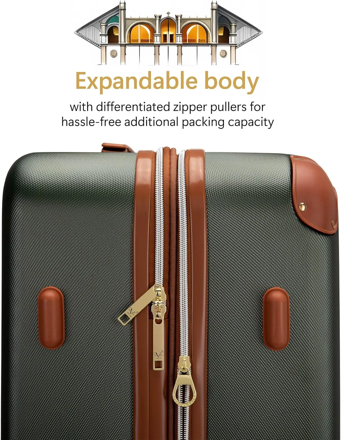 Vintage 3 Piece Expandable Hard Spinner Luggage Set