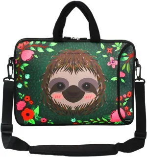Violet Mist 14 Inch Laptop Shoulder Bag Laptop Sleeve 15 15.6 Inch Cute Sloth Pattern Laptop Carrying Case Notebook Shoulder Bag Pouch Neoprene Protective Tablet Computer Sleeve Handle, Sloth