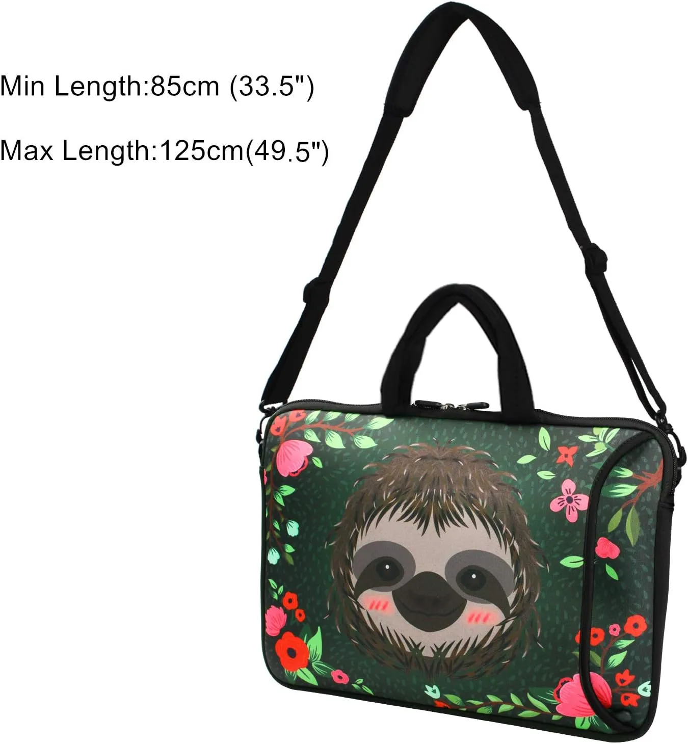 Violet Mist 14 Inch Laptop Shoulder Bag Laptop Sleeve 15 15.6 Inch Cute Sloth Pattern Laptop Carrying Case Notebook Shoulder Bag Pouch Neoprene Protective Tablet Computer Sleeve Handle, Sloth