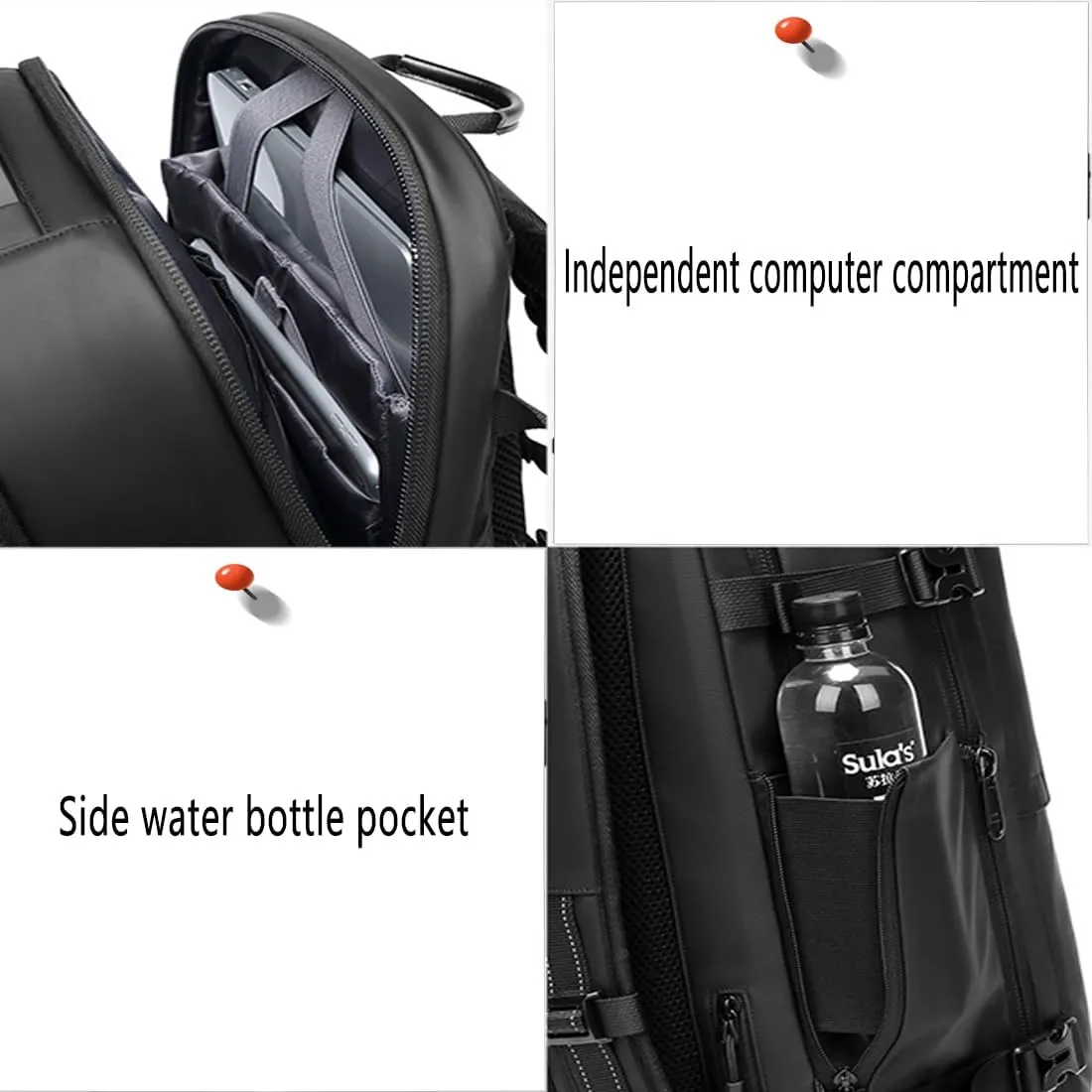 Voyagevac Vacuum Backpack for Travel, Air Travel Bag 2nd Gen, Anti-Theft and Wear-Resistant, Large Capacity (Dark Gray, No air pump)