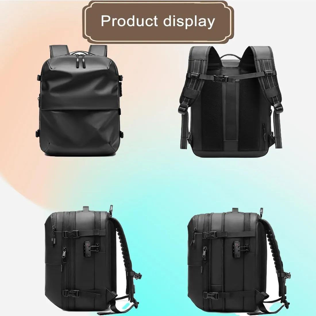 Voyagevac Vacuum Backpack for Travel, Air Travel Bag 2nd Gen, Anti-Theft and Wear-Resistant, Large Capacity (Dark Gray, No air pump)