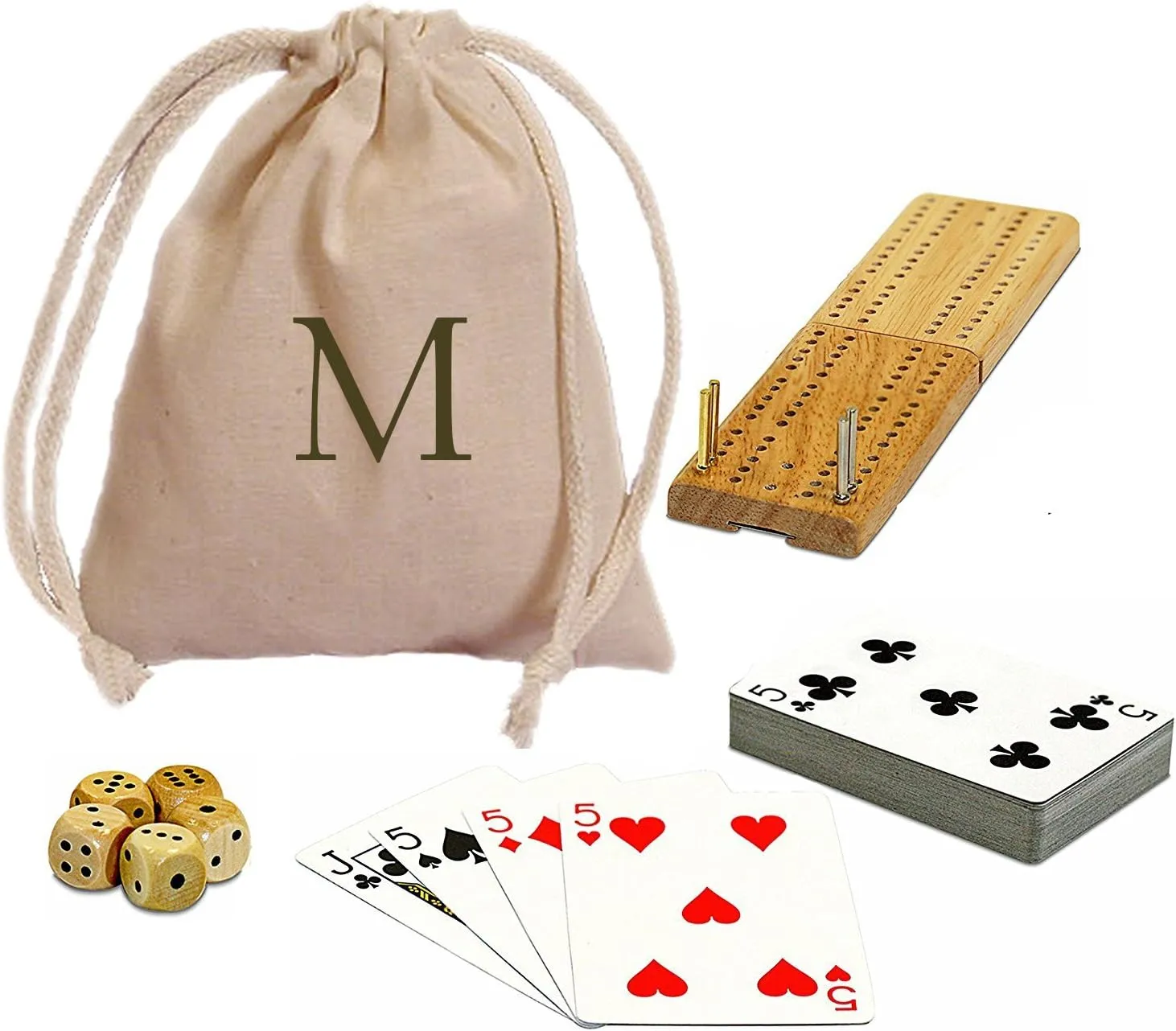 WE Games Custom Color Imprinted Cribbage and More Travel Game Set