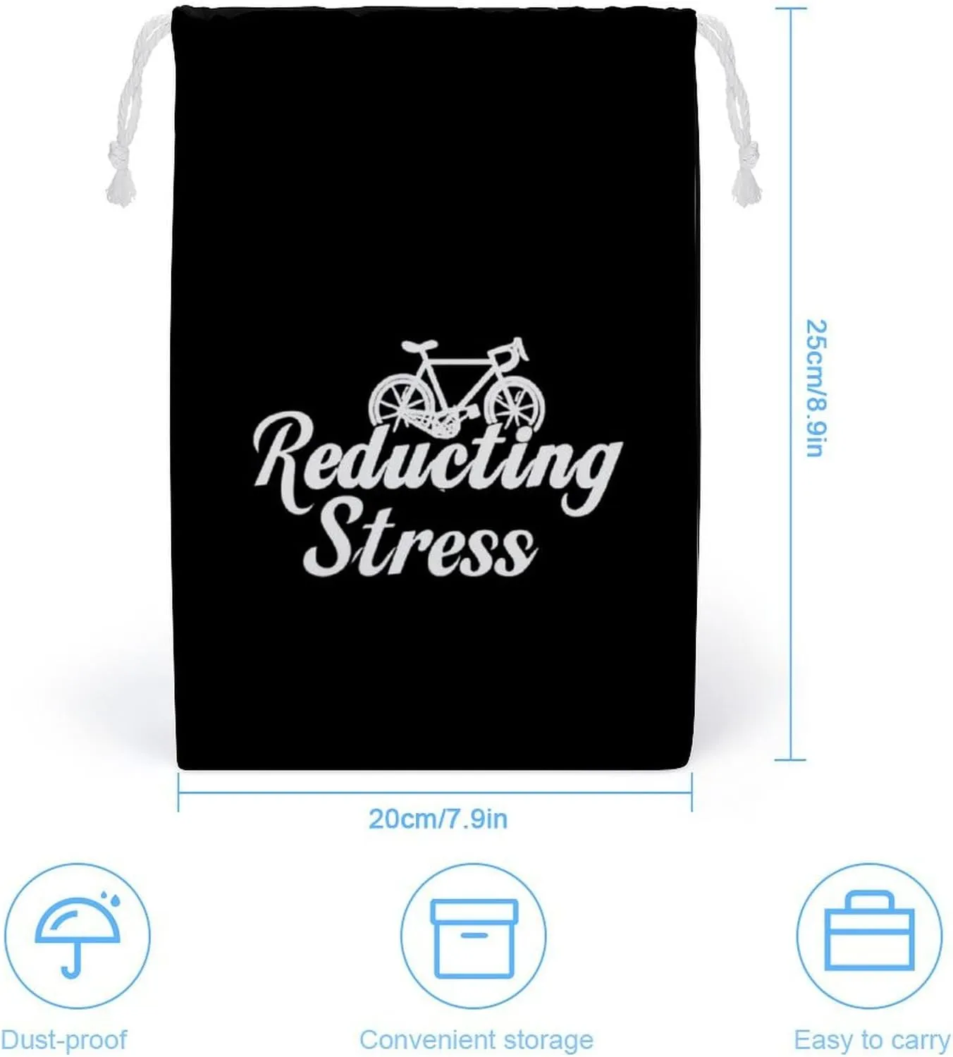 Weapon of Stress Reduction Biking Drawstring Gift Bags Double-Sided Printing Wedding Candy Bag Birthday Party 20 * 25cm