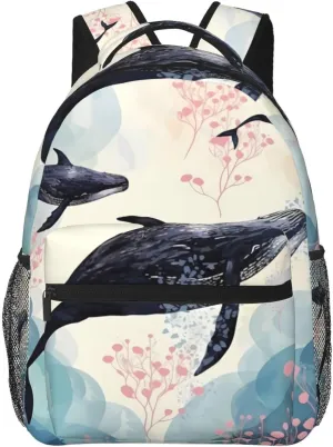 Whale1 Backpack for Men Women Casual Daypack Laptop Backpack Computer Bag Travel Laptop Bag