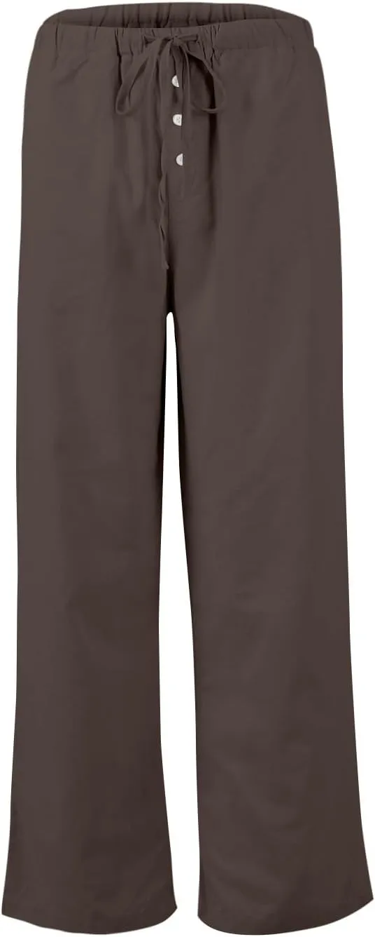 Wide Leg Linen Pants Women Drawstring High Waist Lightweight Palazzo Pants Lounge Boho Beach Flowy Trousers w/Pockets