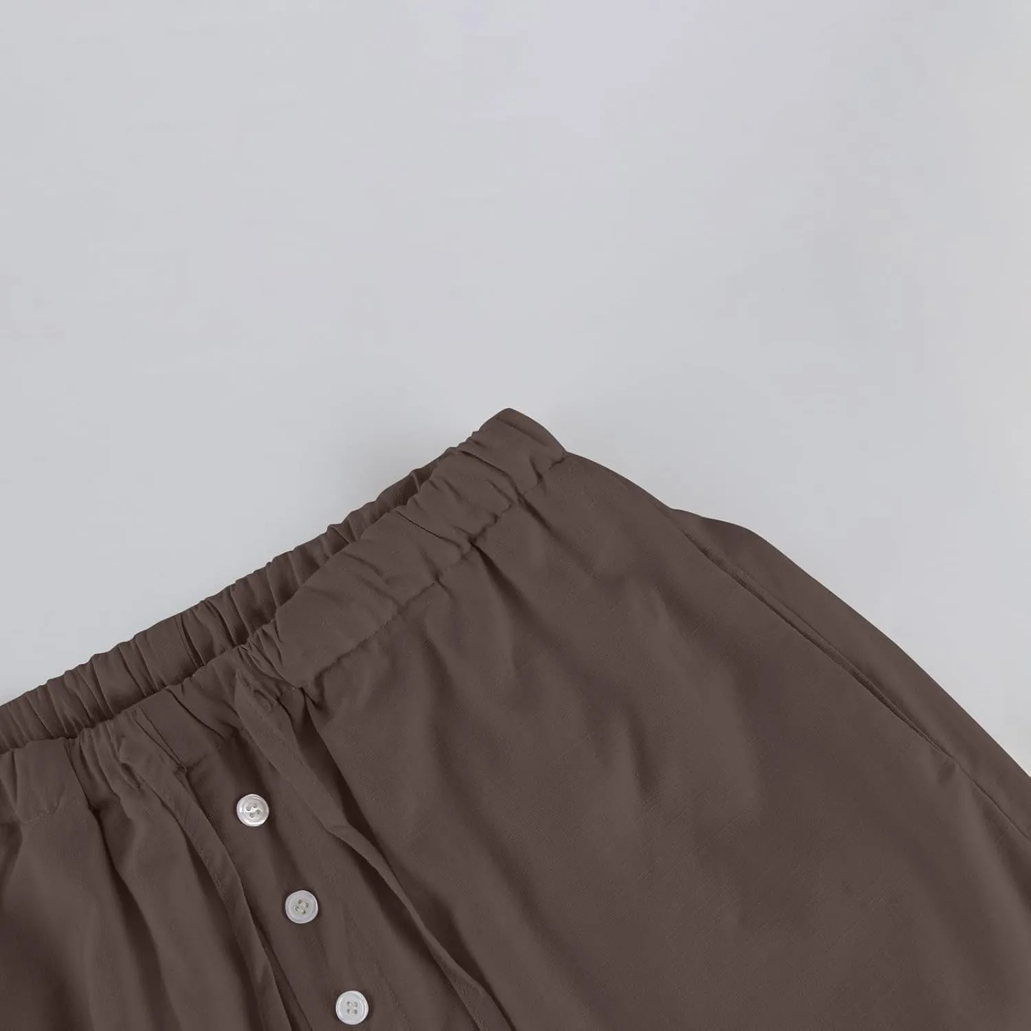 Wide Leg Linen Pants Women Drawstring High Waist Lightweight Palazzo Pants Lounge Boho Beach Flowy Trousers w/Pockets