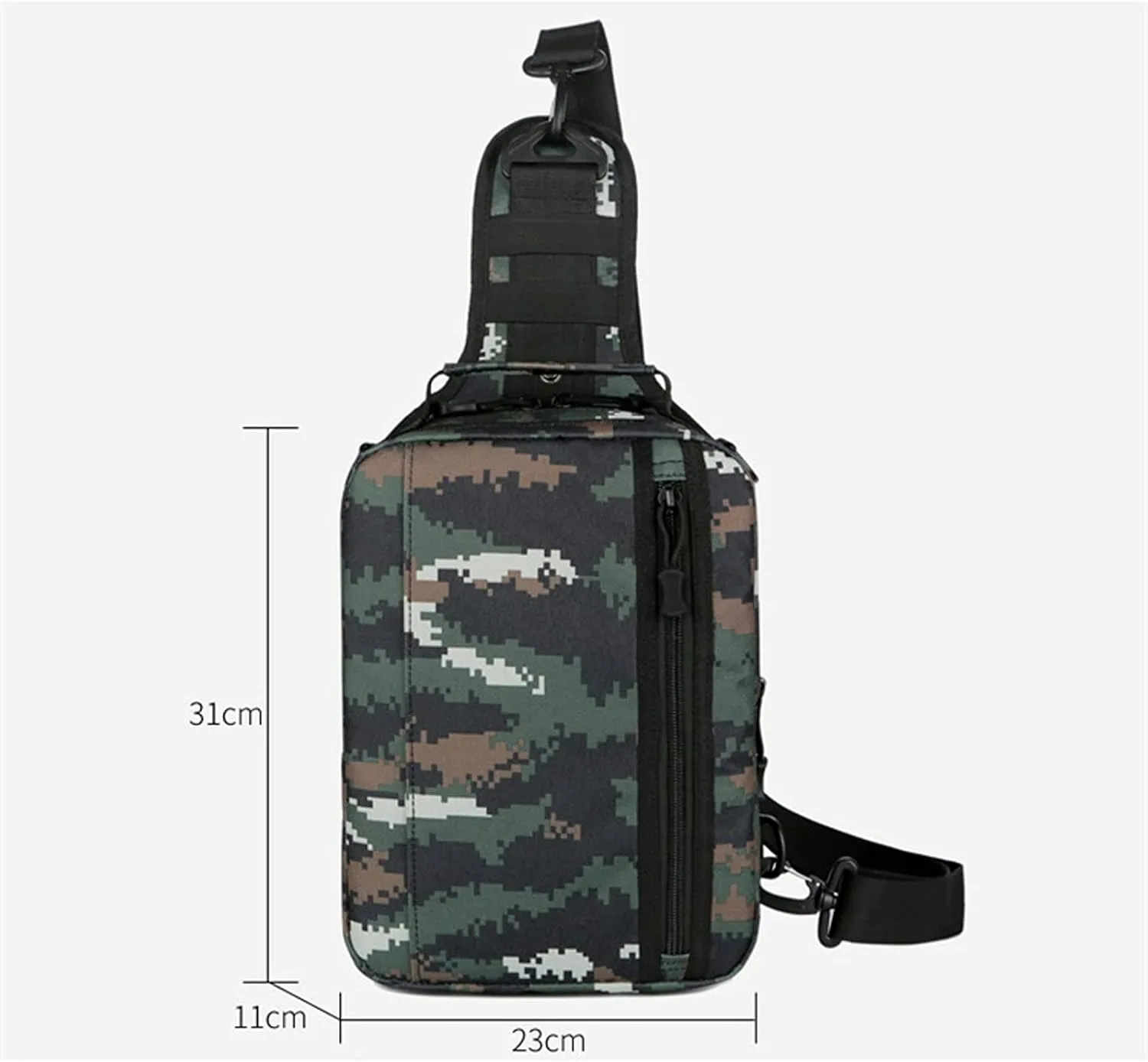 WOBBLO Hiking Daypacks Camouflage Outdoor Bag, One-Shoulder Diagonal Bag, Waterproof Tactical Chest Bag, Multifunctional Four-Purpose Backpack(Black)