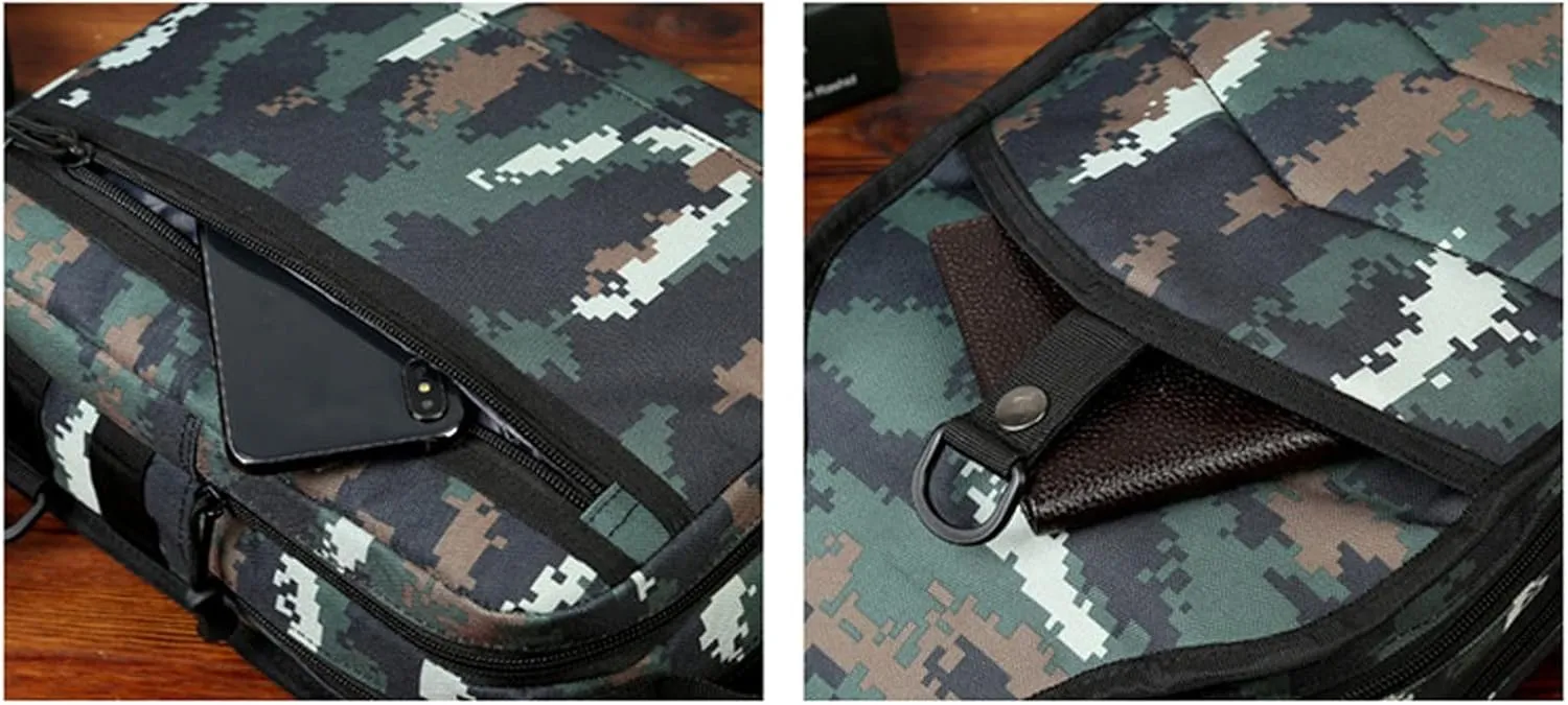 WOBBLO Hiking Daypacks Camouflage Outdoor Bag, One-Shoulder Diagonal Bag, Waterproof Tactical Chest Bag, Multifunctional Four-Purpose Backpack(Black)