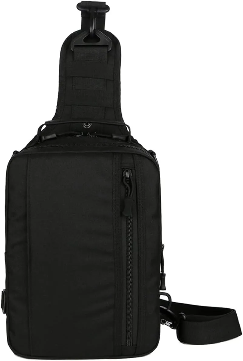 WOBBLO Hiking Daypacks Camouflage Outdoor Bag, One-Shoulder Diagonal Bag, Waterproof Tactical Chest Bag, Multifunctional Four-Purpose Backpack(Black)