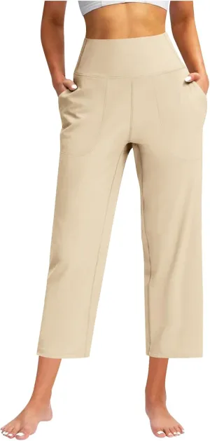 Women Yoga Capri Pants 2025 High Waist Solid Pant Wide Leg Workout Crop Summer Pants for Casual, Travel, Exercise