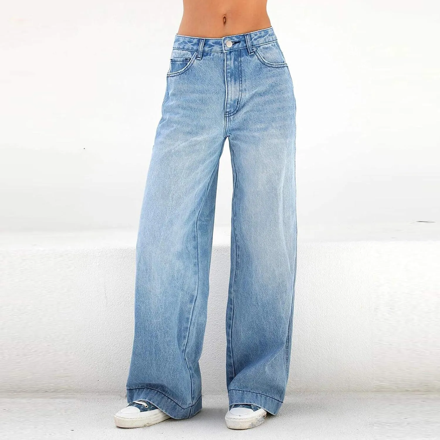 Women's Anotherchill Sweatpant Jeans 2025 High Waisted Denim Pants Drawstring Baggy Wide Leg Jean Casual Baggy Pant
