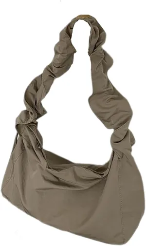 Women's Canvas Shoulder Bag Single Shoulder Ruched Drawstring Canvas Tote Fresh Literary Style Crossbody Handbag (White)