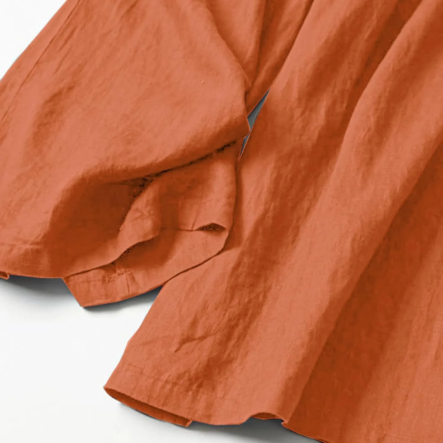 Womens Cotton Linen Palazzo Pants Casual High Elastic Waist Wide Leg Pants Summer Comfortable Flowy Pant