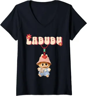 Womens Funny Labubu Lover Cute Labubu The Monsters Women men kids V-Neck T-Shirt