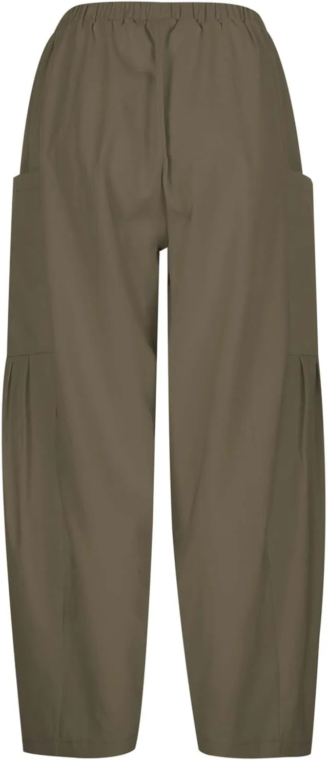 Womens Linen Wide Leg Pants Casual Palazzo Drawstring Summer Beach Travel Vacation Palazzo Harem Pants with Pockets