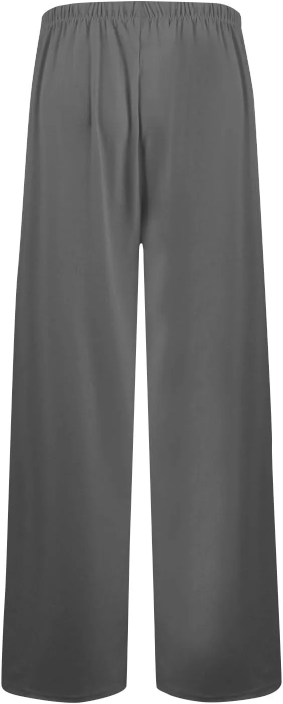 Womens Low Rise Baggy Sweatpants Elastic Drawstring Wide Leg Workout Pants Lightweight Yoga Track Pants with Pockets
