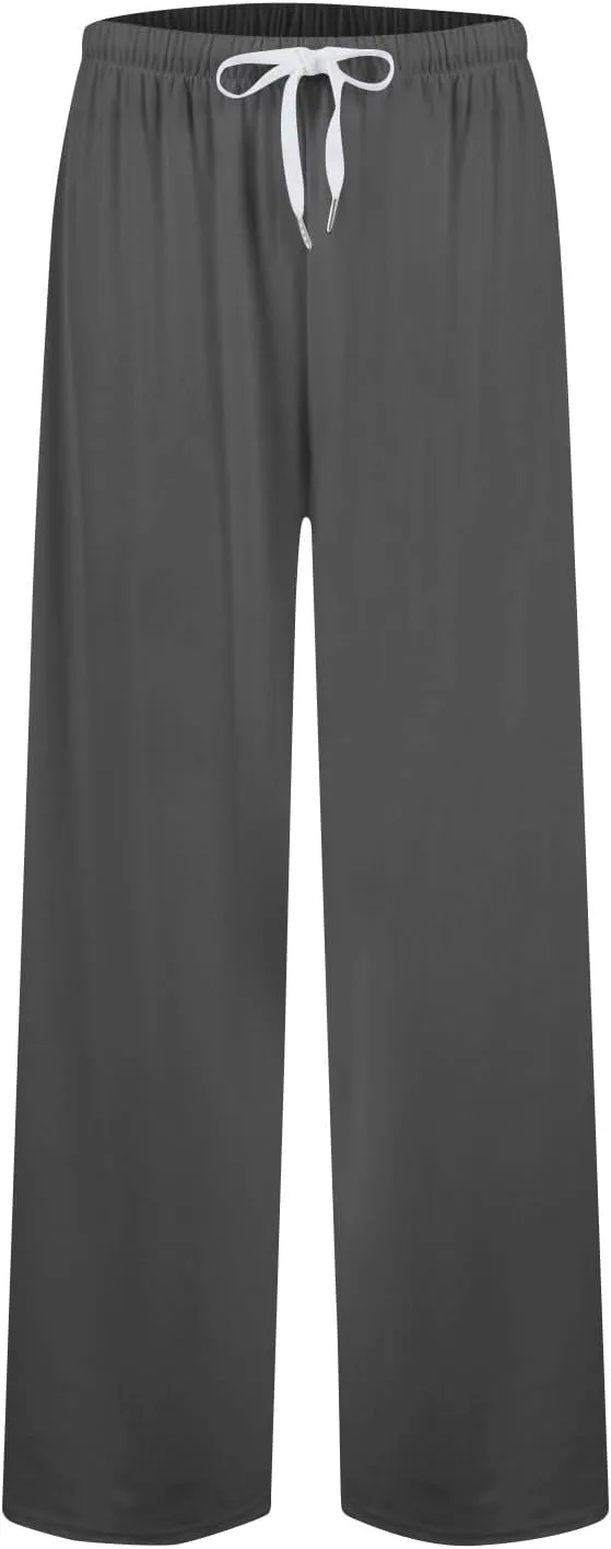 Womens Low Rise Baggy Sweatpants Elastic Drawstring Wide Leg Workout Pants Lightweight Yoga Track Pants with Pockets