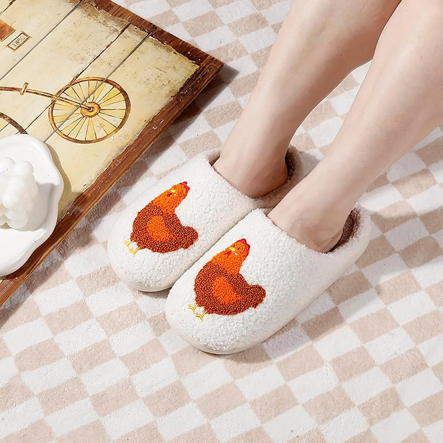 Women's Men's Cute Frog Slippers Fuzzy Memory Foam Kawaii Cartoon Animal Slippers Winter Warm Fluffy Shoes
