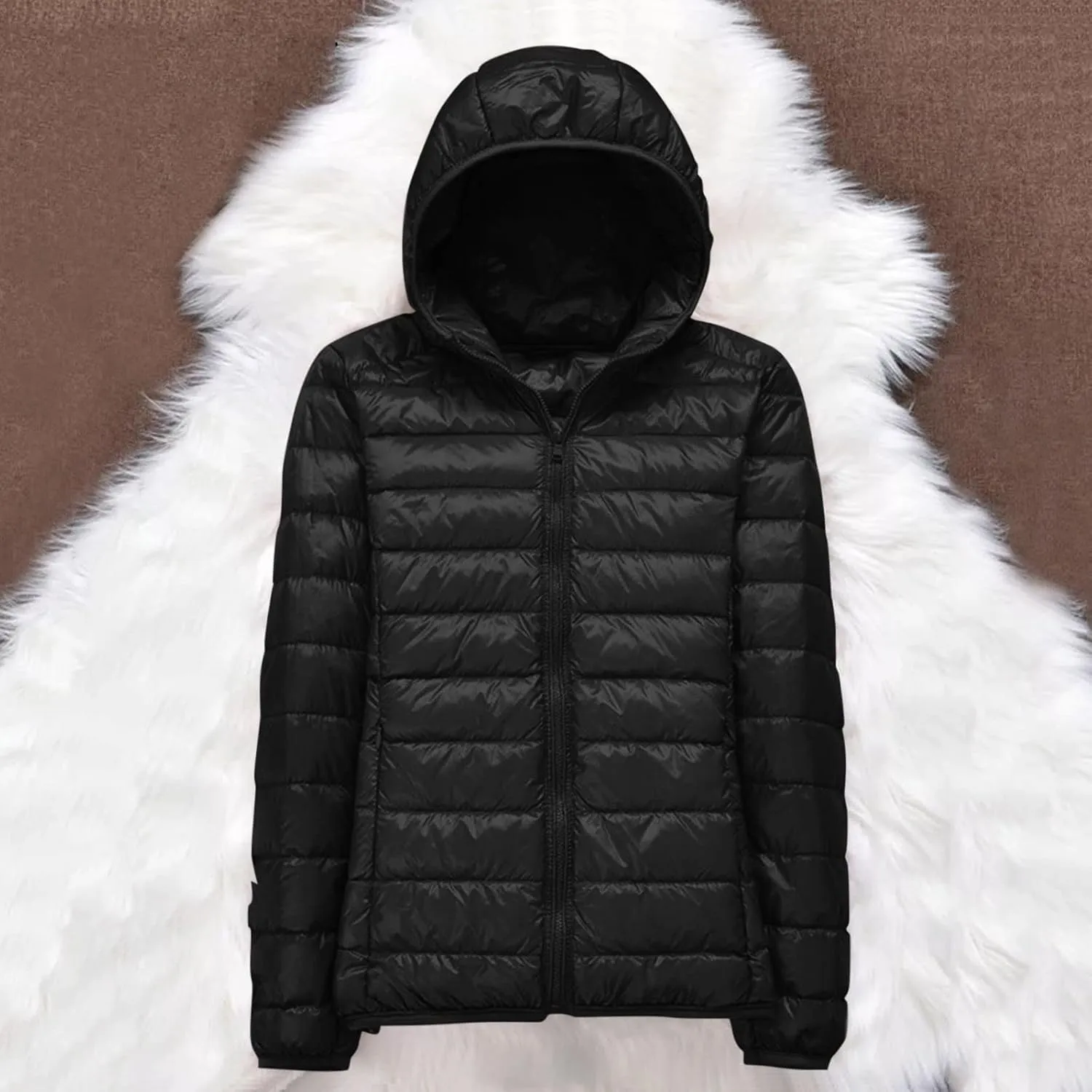 Womens Puffer Jackets Lightweight Packable Down Jacket Zip Up Quilted Fall Winter Coats Warm Outerwear with Pockets