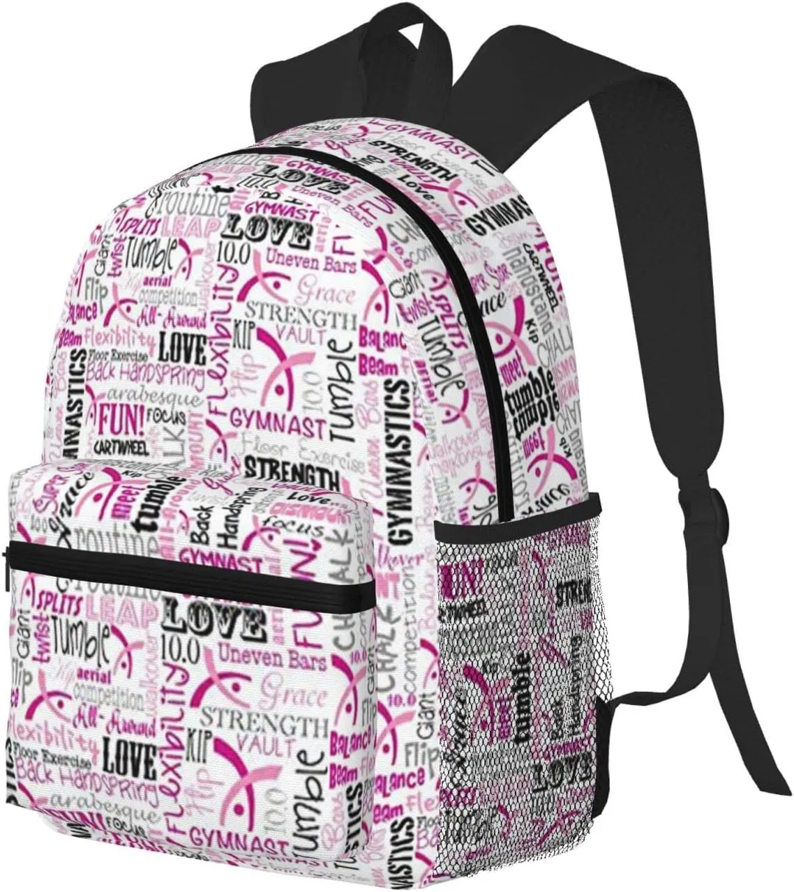 Wurton Gymnastics Red Print Multipurpose Casual Bag With Fashionable Travel,Work Outdoor Activities Backpack