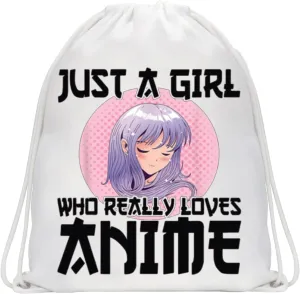 WZMPA Anime Fan Drawstring Backpack - Lover's Gift Just Who Loves Anime Travel Bag Merchandise