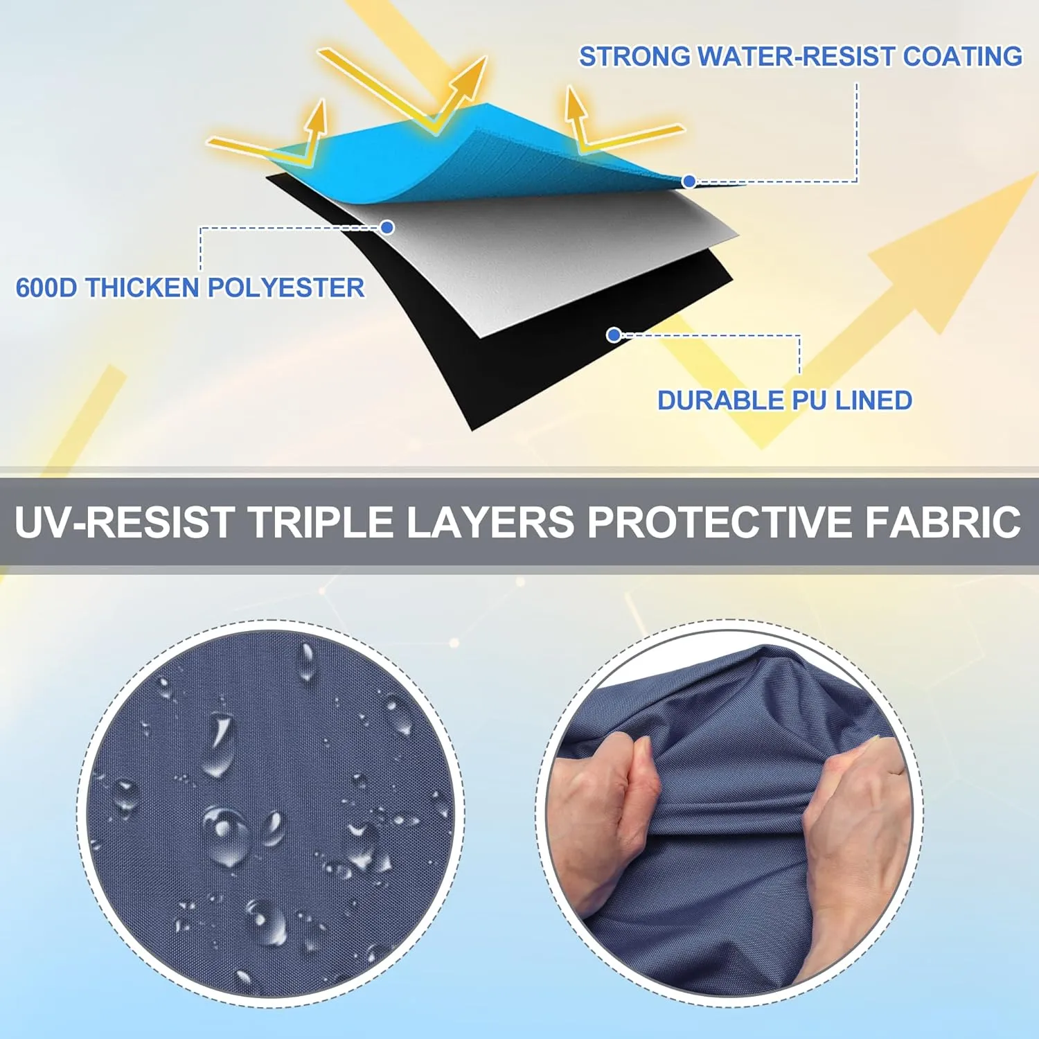 X AUTOHAUX Bimini Top Storage Boot Cover with Light Hole Boat Bimini Storage Bag 600D Polyester Canvas Sun Resist Universal for 3 Bow 4 Bow