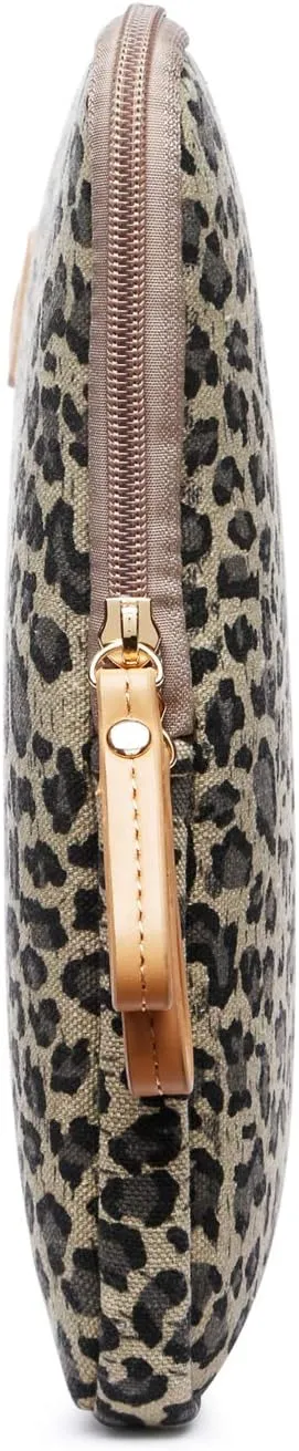 XSKN Yellow Leopard Spot Canvas Fabric Zipper Laptop Sleeve Case Cover for All 13 14 15 inch Computers, Laptop Bag for MacBook Air / Pro / Retina Laptops / Notebook (14 inch, for 14.1 inch Laptop)