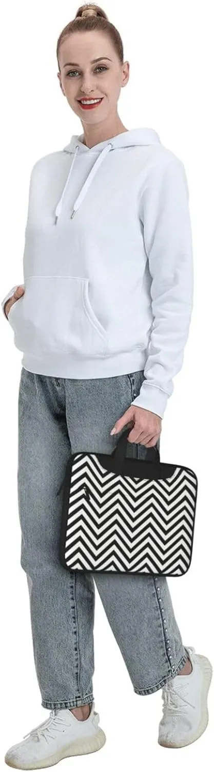 Zigzag Stripe Print Laptop Bag,Can Use It Freely As A Shoulder Bag,Crossbody Bag,And Briefcase