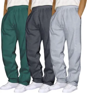 ZYXTIM 3 Pack Tracksuit Bottoms Mens Elastic Waist Active Athletic Workout Jogger Sweatpant Plus Size Stretch Casual Trousers