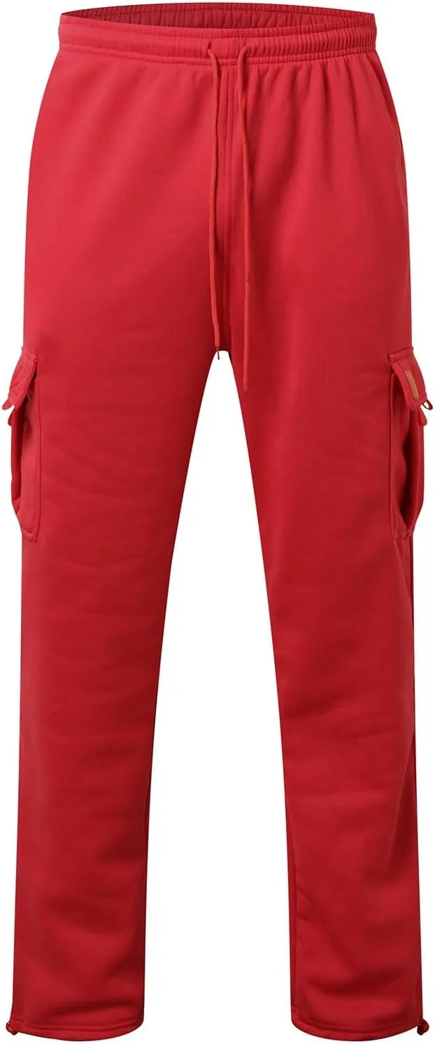 ZYXTIM Mens Cargo Joggers Combat Work Trousers Plus Size Elastic Waist Running Sport Sweatpants Big&Tall Drawstring Pants