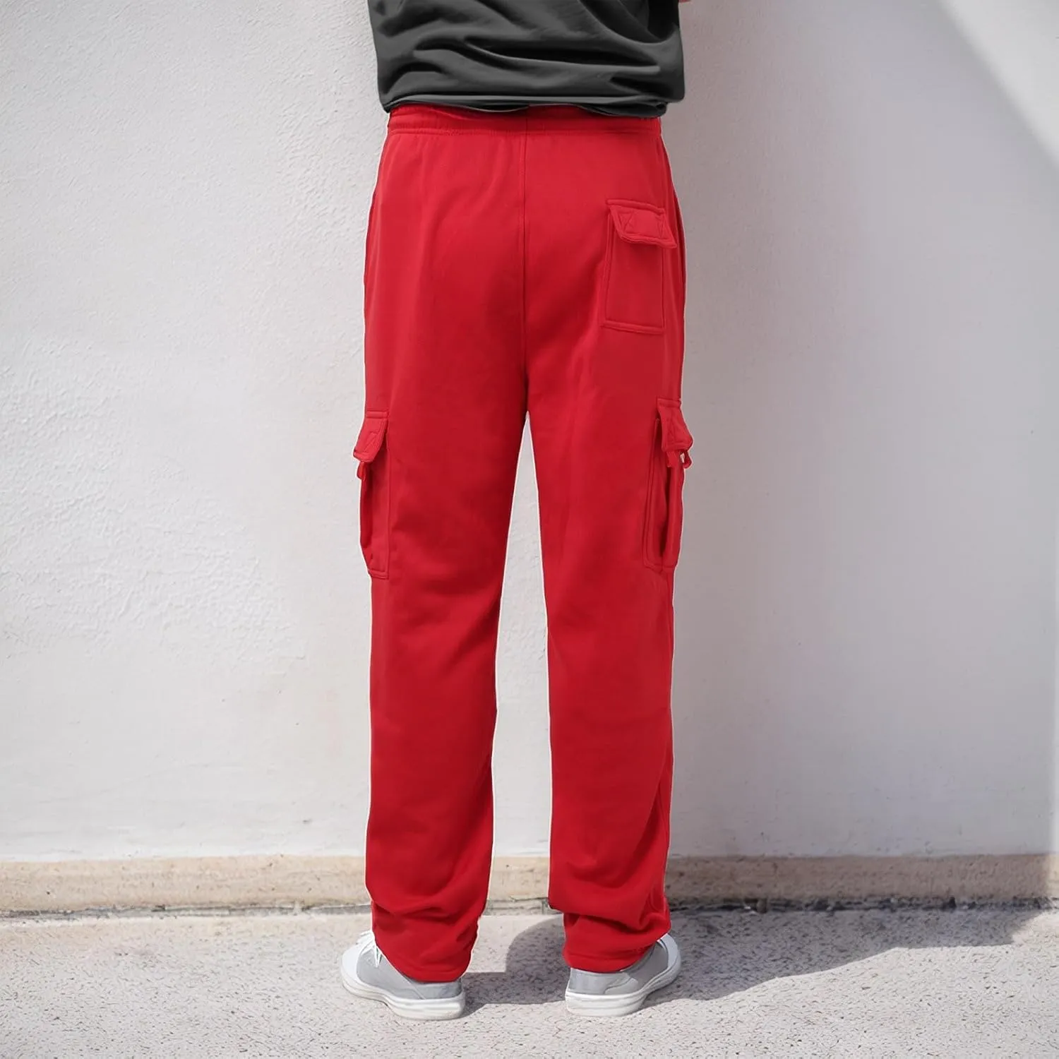 ZYXTIM Mens Cargo Joggers Combat Work Trousers Plus Size Elastic Waist Running Sport Sweatpants Big&Tall Drawstring Pants
