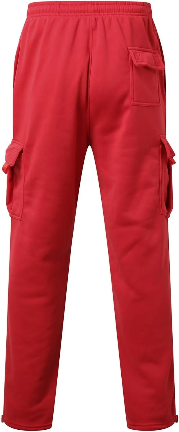 ZYXTIM Mens Cargo Joggers Combat Work Trousers Plus Size Elastic Waist Running Sport Sweatpants Big&Tall Drawstring Pants