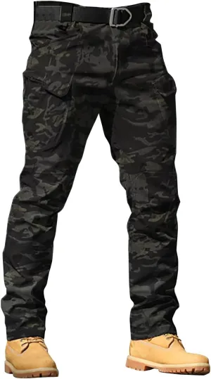 ZYXTIM Men's Hiking Trousers Softshell Tactical Cargo Pants Water-Resistant Breathable Windproof Outdoor Walking Work Pant